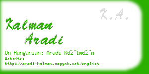 kalman aradi business card